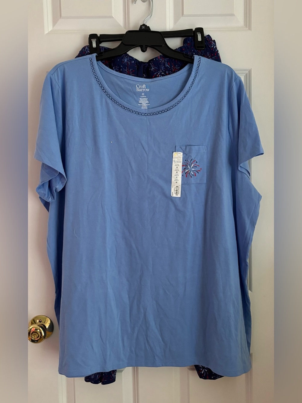 croft & barrow Light Blue Short-Sleeve Tee with Embroidered Pocket